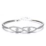 Jewelry Heart Design 925 Silver Ajustable Bangle Bracelet Women