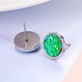 Jewelry Shining Glitter Girls Earings 12Mm Stainless Steel Women Star Color Bling Crystal Druzy Stud Earrings