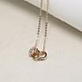 Jewelry Triple Circle Rings Pendant Cable Link Chain Necklace Copper Alloy Rhodium Plated Cubic Zirconia Amulet Necklace