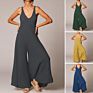 Js0088 Arrivals Spring Loose Breathable Halter Wide Leg One Piece Jumpsuit for Women