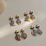 Juhu Indian Earrings Bohemian Jewelry Acrylic Cow Colorful Clay Cute Resin Earings for Women Earring