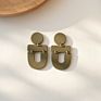 Juhu Original Stock Clay Paint Drop Earrings Simple Solid Color Design Geometric Acrylic Party Girl Jewelry