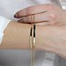 Jujie Engraved Name Flat Bar Stainless Steel Gold Color Bangle Cuff Bracelet for Women