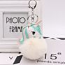 Kazufur Unicorn Fur Ball Bag Charm Pony Faux Fur Ball Keychain 8Cm