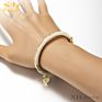 Kids Jewelry Colorful Love Heart Flower Enamel Brass Bangle Gold Plating