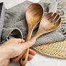 Kitchen Appliance Tools Fruit and Vegetable Salad Servers Eco Friendly Teak Wood Spoon Fork for Cooking