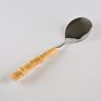 Kitchen Cooking Utensil Tableware Stainless Steel Long Bamboo Root Wooden Handle Heat Resistant Rice Soup Ladle Serving Spoon