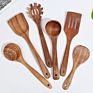 Kitchen Tools Cooking Utensils Reusable Food Grade Cookware Teak Wood Utensil Set for Home