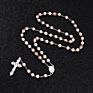Komi Sell Rosary Glass Beads Necklaces Jesus Virgin Mary Catholic Religious Rosary Necklace for Pary
