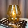 Korea Ins Style Striped Mushroom Table Lamp 7.48 Inches Murano Style Striped Glass Lamp Study Bedside Living Room Bedroom Decor