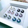 Korean Clear Minimalist Cute Tiny Resin Acrylic Earrings Hoop Earrings Cc S925 Earrings for Women