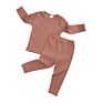 Ktfs Korean Baby Kids Boys Clothing Sets Long Sleeve Autumn Child Pajamas Cloths Ribbed Knitted Cotton Toddler Clothing Sets