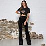 Ladies Bell Bottom Pants Casual Loose Elegant High Waist Long Wide Leg Pants Velvet Flare Pants Women