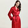 Ladies Simulation Silk Pajamas Nightgown Lace Bathrobe