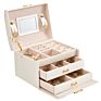 Large Capacity Ladies Jewelry Storage Box Jewelry Storage Box, Girl with Mirror Jewelry Ring Box