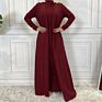 Latest Design Knitted Slim Fitting Long Coat for Women Muslim Open Abaya Islamic Clothing 6 Colors Fall Collection