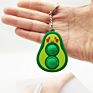 Latest Mini Popping It Keychain Fidget Avocado Keychain Double-Sided Bubble Smiley Avocado Bag Pendant Gift