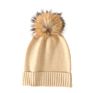 Latest Style Lovely Black Knitted Beanie Hats with Fur Pom Pom