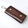 Leather Key Case Wallets Keychain Key Holder Ring with 6 Hooks Snap Closure