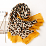 Leopard Scarf with Yellow Edge Women's Accessories