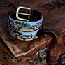 Lewa Safari Scene Mens Needlepoint Belt Golf