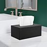Lewondr Rectangular Pu Leather Tissue Box Cover Holder for For Countertop Bedroom Bathroom Car Office