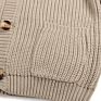Light Khaki Warm Soft Spring Autumn Sales Girls Sweater with Buttons and Pocket Kids Chunky Knit Cardigan Girls Sweater