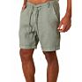 Linen Shorts Men Drawstring Casual Bermuda Shorts Colorful Plain Shorts for Men