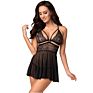 Lingerie Soft Sheer Mesh Babydoll Women Lace Nightdress and Thong Set