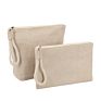 Logo Cotton Canvas Jute Makeup Cosmetic Zipper Pouch Bag Natural Jacquard Cotton Jute Fabric Organizer Bags for Phone