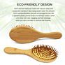 Logo Natural Bamboo Bristles Paddle Hairbrush Oval Cushion Bamboo Hair Brush for Massaging Scalp & Detangling All Hair Types