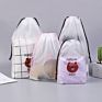 Lovely Recycled Convenient Plastic Storage Bag Waterproof Clear Durable for Daily Life Drawstring Bag