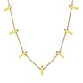 Lozrunve 925 Sterling Silver Gold Silver Plain Bar Statement Charm Necklace Choker Necklace