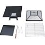 Luck Square Fire Pit and Bbq Grill Outdoor Firepit Brazier Stove Patio Heater-For Camping Picnics or Garden, Black