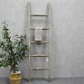 Luckywind Design Gery Wall-Leaning Rustic Farmhouse Wood Blanket Ladder