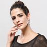 Luoteemi Long Dropping Necklace White Gold Plated Large Pearl Necklace Cz Crystal Mirco Paved Pendant Drop Pearl Necklace