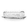 Luxury Embossed Designs Glass Butter Dish with Lid Butter Jar Gift Box Small Moq