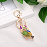 Crystal Car Key Chain Long Big-eyed Owl Shape Women Bag Accessories