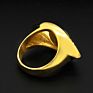 Luxury No Fade Stainless Steel Blue Turkish Eyes Ring Hip Hop Gold Filled Rhinestone Crystal Evil Eyes Ring for Men Women