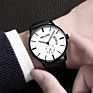 Luxury Stainless Steel Wristband Black Movement Unisex round Quartz Watch