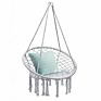 Macrame Swing Chair Macrame Hammock Chair Hanging Cotton Rope Hammock Swing Chair Indoor/Outdoor