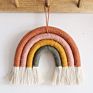 Macrame Woven Rainbow Wall Decor for Baby Room Decor Cotton Cord Macrame Rainbow Wall Hanging