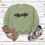 Mama Print Long Sleeve Hoodies Womens Sweatshirts and Hoodies Pullover Crop Top Hoodies