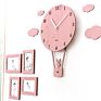 Mandelda Quartz Sweep Movements Mdf Wooden Pendulum Clock Silent Balloon and Swinging Rabbit Wall Clock