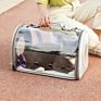 Material Casual Breathable Clear Pet Carrier Handbag Transparent Shoulder Crossbody Cat Dog Carrier Travel Bag