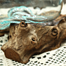Melted Glass Vase on Driftwood Sculptural