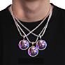 Memory Photo Frame Medallions Necklace&Pendant in Silver with Tennis Chain Hip Hop Jewelry Personalized Cubic Zircon Gift