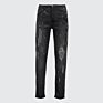 Men Design Black Skinny Jeans Paint Splatter Distressed Jean