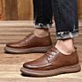 Men's Breathable British Leather Shoes Men Black Leather Shoes Slip-On Dress Shoes