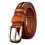 Mens Brown Leather Braided Belt